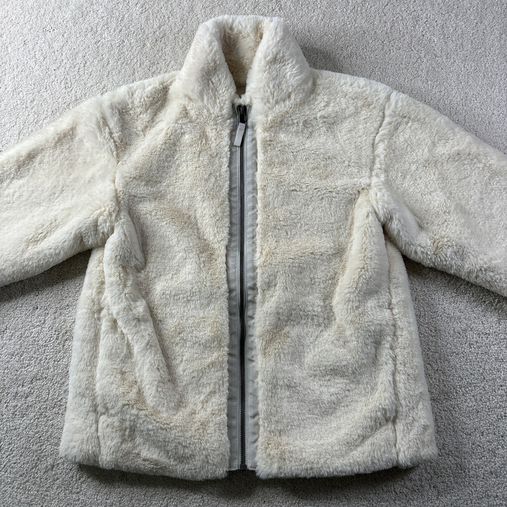 Patagonia Lunar Frost Jacket Girls' Size XL (14) Ivory Cream 68595 Fleece Zip